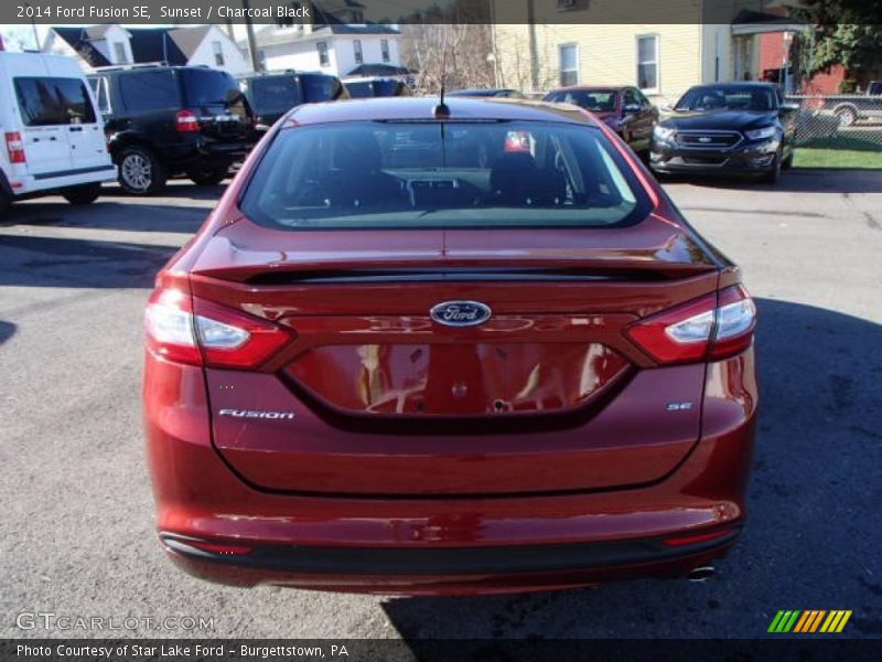 Sunset / Charcoal Black 2014 Ford Fusion SE