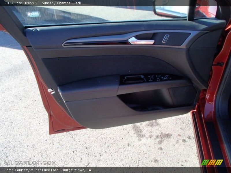 Sunset / Charcoal Black 2014 Ford Fusion SE