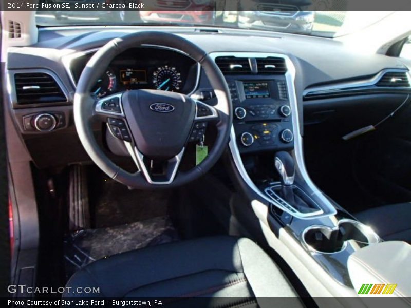 Sunset / Charcoal Black 2014 Ford Fusion SE