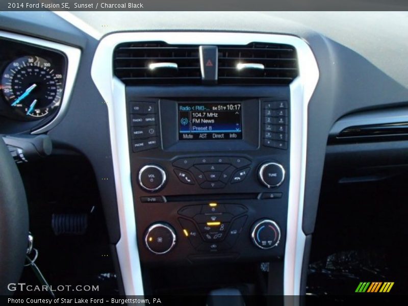 Sunset / Charcoal Black 2014 Ford Fusion SE