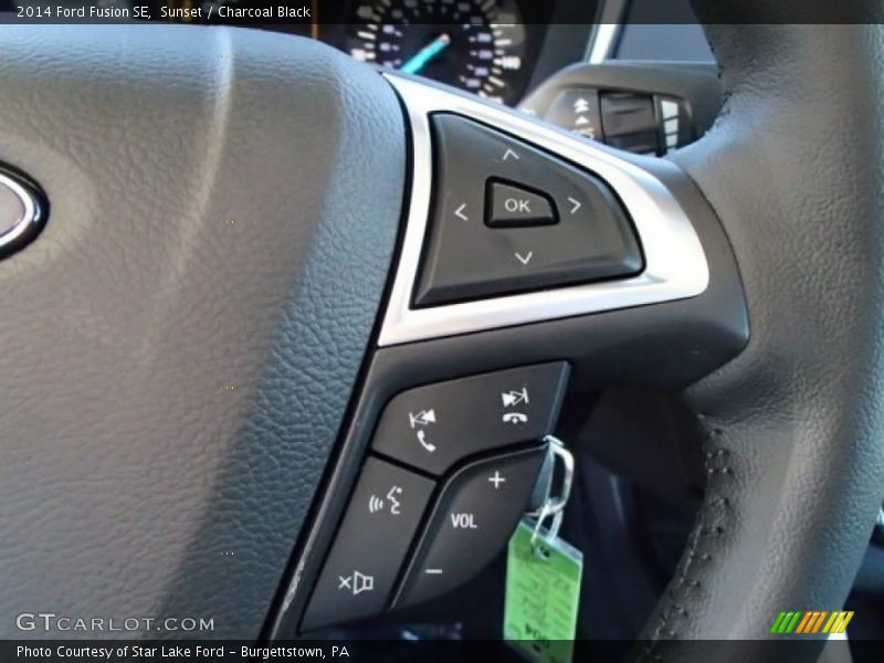 Sunset / Charcoal Black 2014 Ford Fusion SE