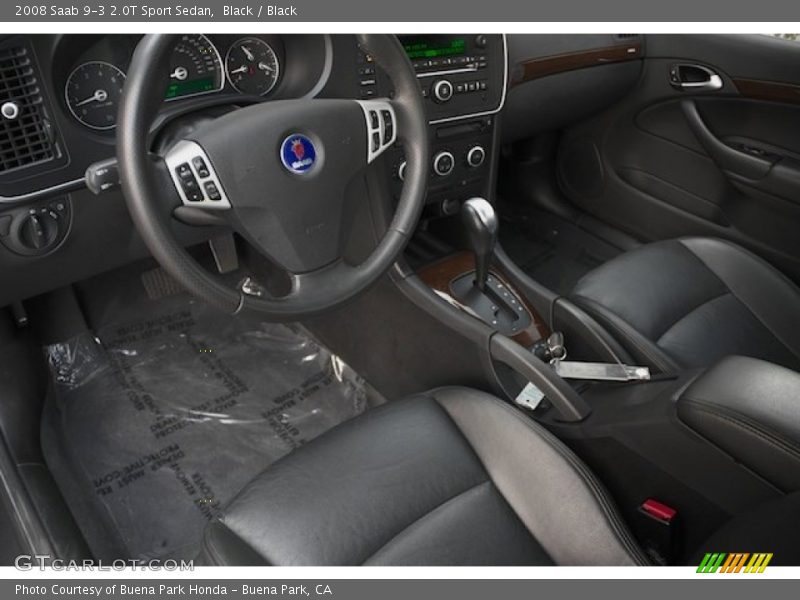 Black / Black 2008 Saab 9-3 2.0T Sport Sedan