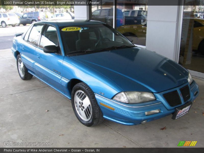 Bright Aqua Metallic / Pewter 1993 Pontiac Grand Am SE Sedan