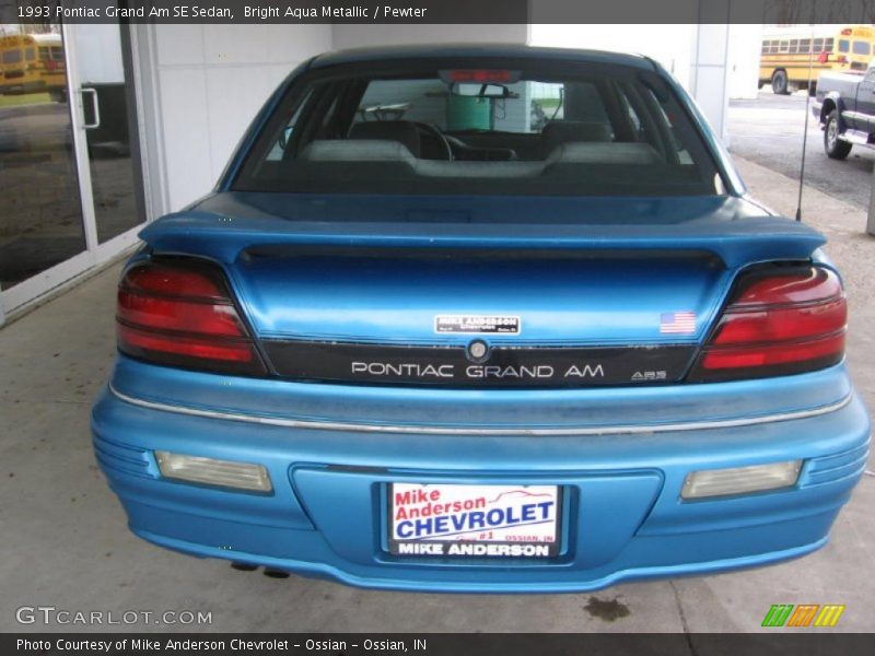 Bright Aqua Metallic / Pewter 1993 Pontiac Grand Am SE Sedan