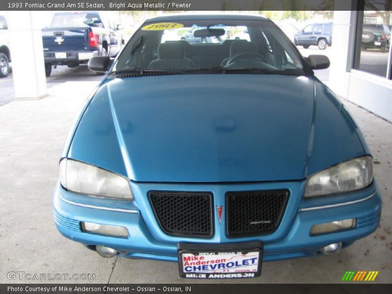 Bright Aqua Metallic / Pewter 1993 Pontiac Grand Am SE Sedan