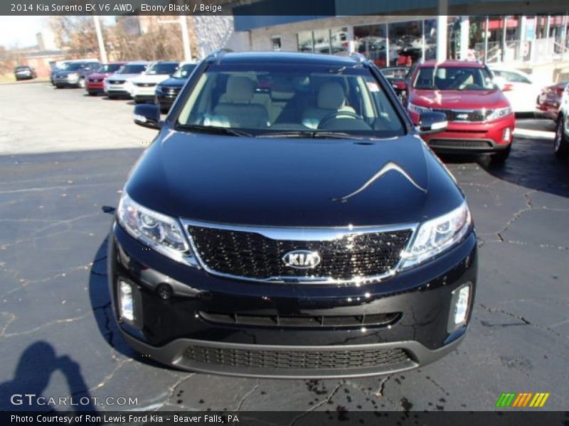 Ebony Black / Beige 2014 Kia Sorento EX V6 AWD