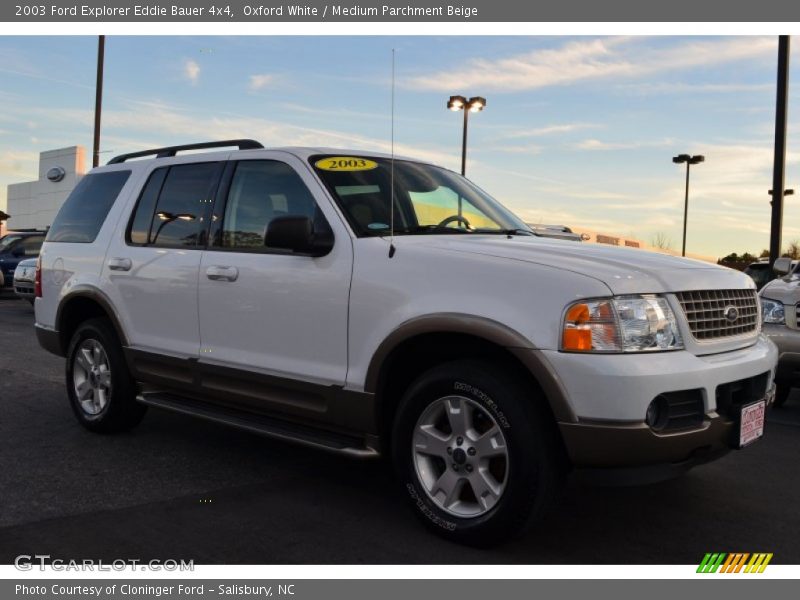 Oxford White / Medium Parchment Beige 2003 Ford Explorer Eddie Bauer 4x4