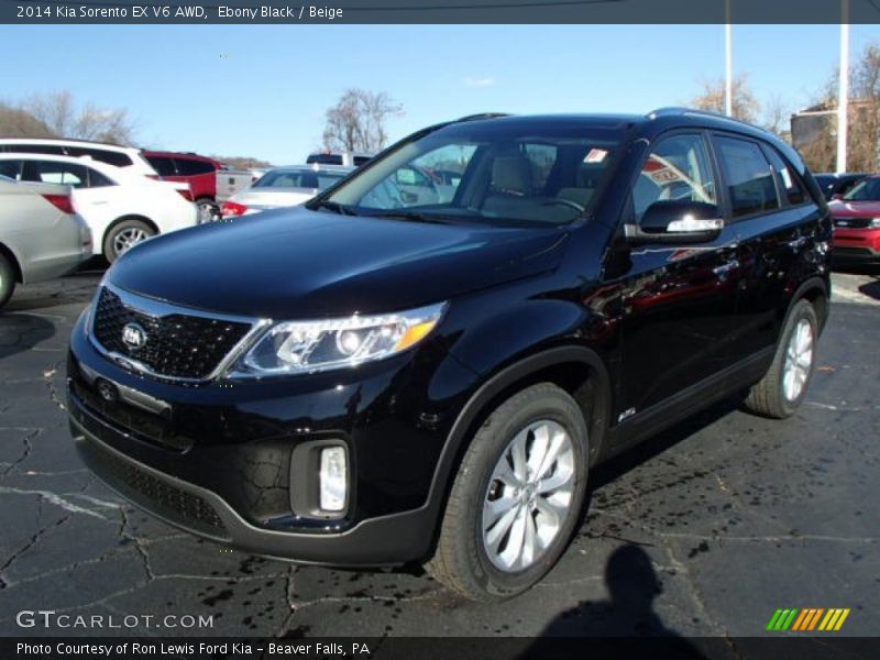 Ebony Black / Beige 2014 Kia Sorento EX V6 AWD