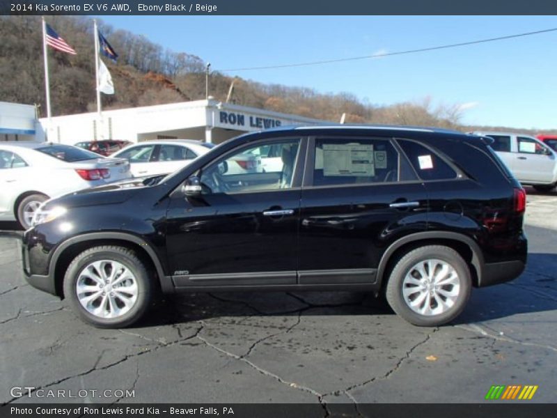 Ebony Black / Beige 2014 Kia Sorento EX V6 AWD