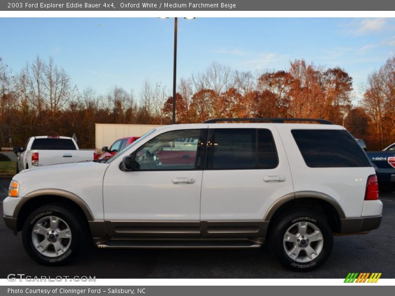 Oxford White / Medium Parchment Beige 2003 Ford Explorer Eddie Bauer 4x4