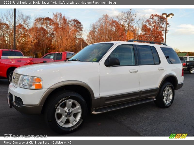 Oxford White / Medium Parchment Beige 2003 Ford Explorer Eddie Bauer 4x4