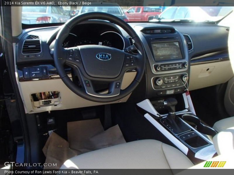 Ebony Black / Beige 2014 Kia Sorento EX V6 AWD