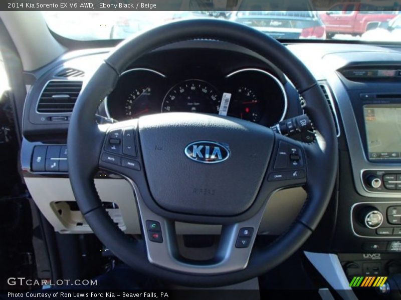Ebony Black / Beige 2014 Kia Sorento EX V6 AWD