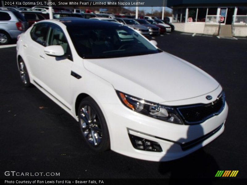 Snow White Pearl / Limited White Nappa Leather 2014 Kia Optima SXL Turbo