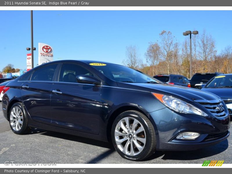 Indigo Blue Pearl / Gray 2011 Hyundai Sonata SE