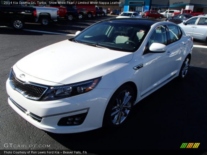 Snow White Pearl / Limited White Nappa Leather 2014 Kia Optima SXL Turbo