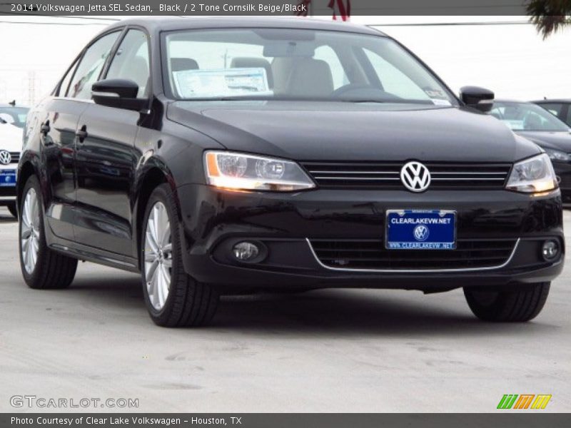 Black / 2 Tone Cornsilk Beige/Black 2014 Volkswagen Jetta SEL Sedan