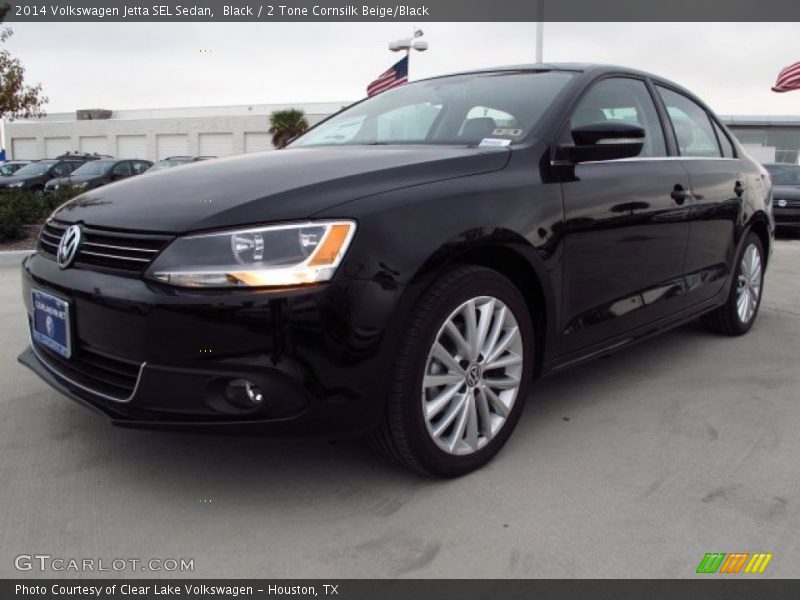 Black / 2 Tone Cornsilk Beige/Black 2014 Volkswagen Jetta SEL Sedan