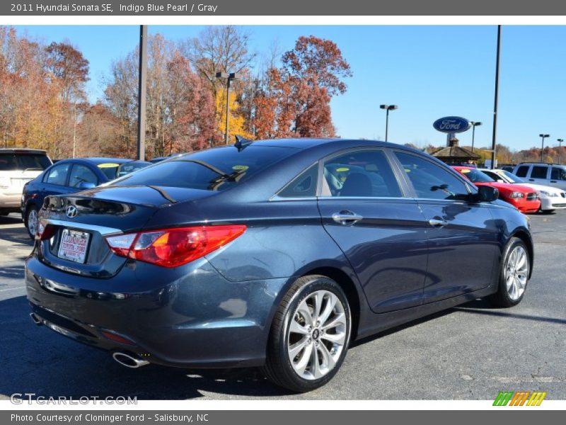 Indigo Blue Pearl / Gray 2011 Hyundai Sonata SE