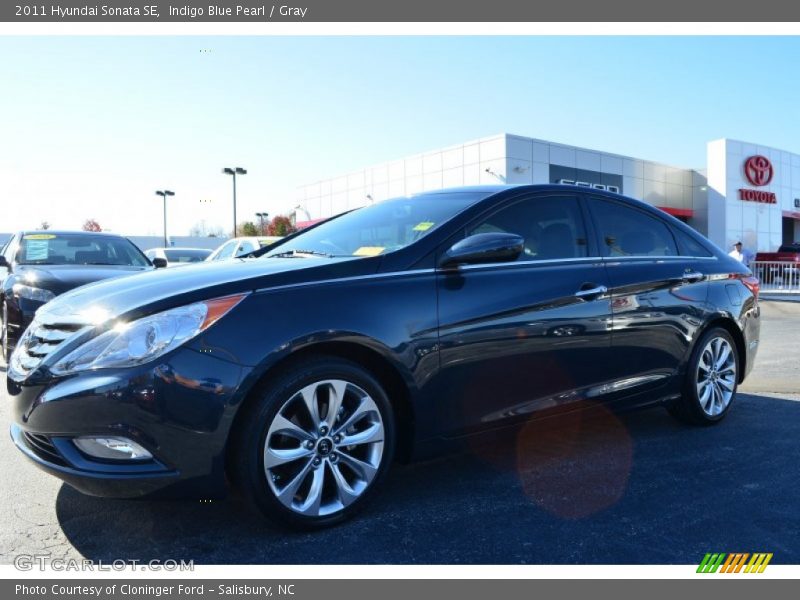 Indigo Blue Pearl / Gray 2011 Hyundai Sonata SE