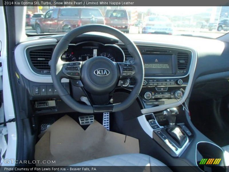 Snow White Pearl / Limited White Nappa Leather 2014 Kia Optima SXL Turbo