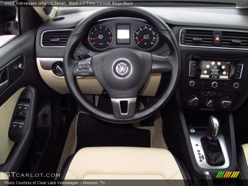 Black / 2 Tone Cornsilk Beige/Black 2014 Volkswagen Jetta SEL Sedan