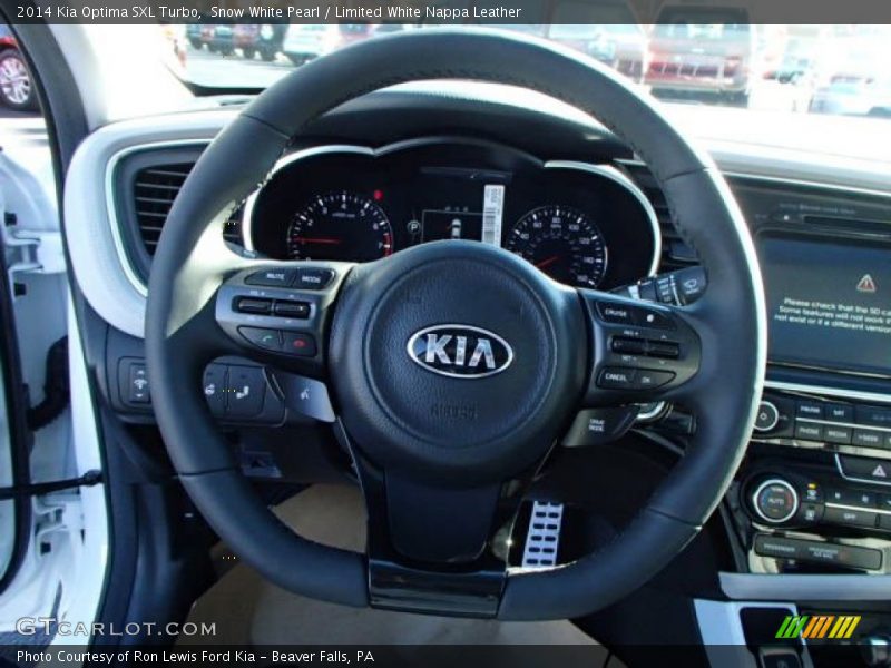 Snow White Pearl / Limited White Nappa Leather 2014 Kia Optima SXL Turbo