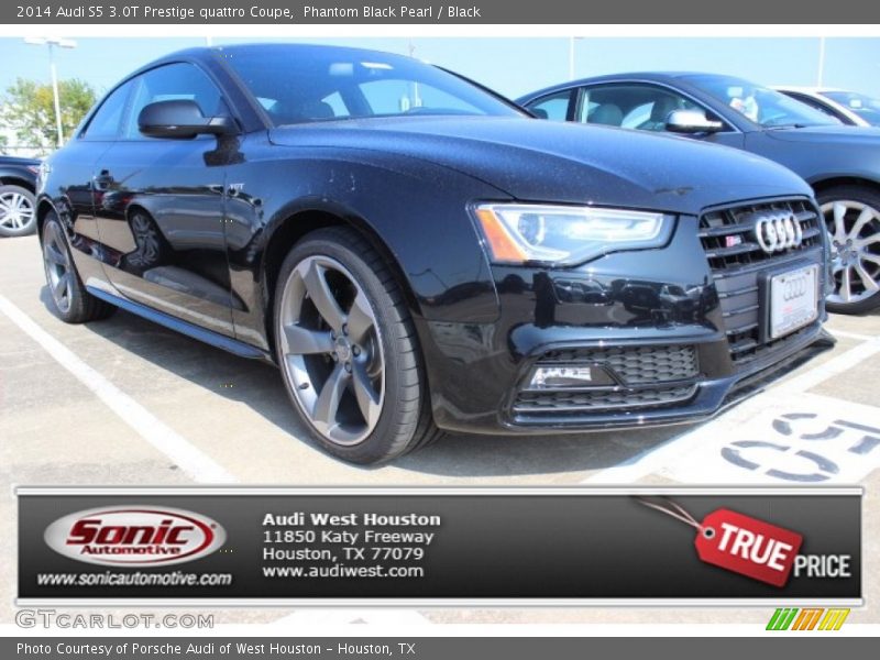 Phantom Black Pearl / Black 2014 Audi S5 3.0T Prestige quattro Coupe