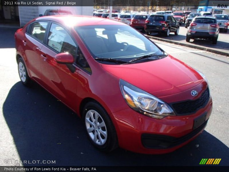 Signal Red / Beige 2013 Kia Rio LX Sedan
