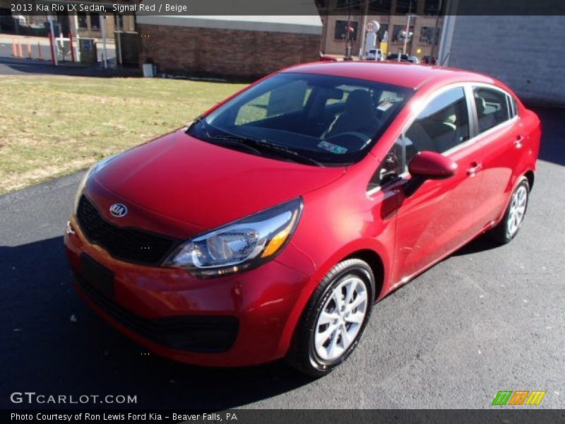 Signal Red / Beige 2013 Kia Rio LX Sedan