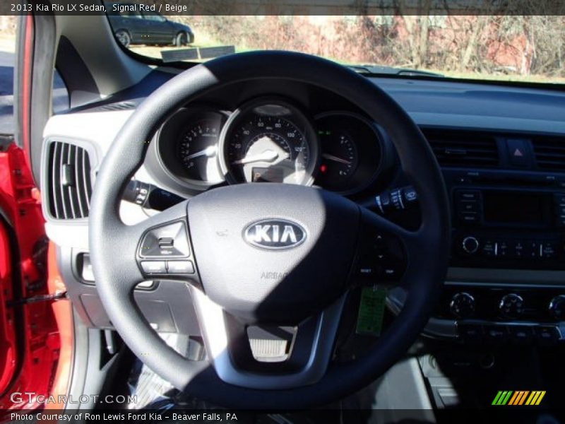 Signal Red / Beige 2013 Kia Rio LX Sedan