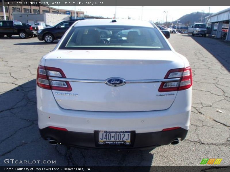 White Platinum Tri-Coat / Dune 2013 Ford Taurus Limited