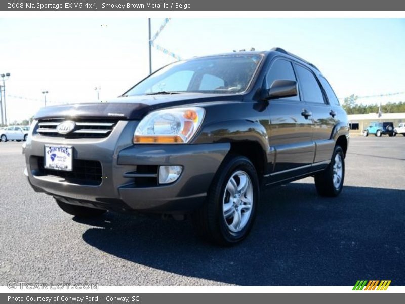 Smokey Brown Metallic / Beige 2008 Kia Sportage EX V6 4x4