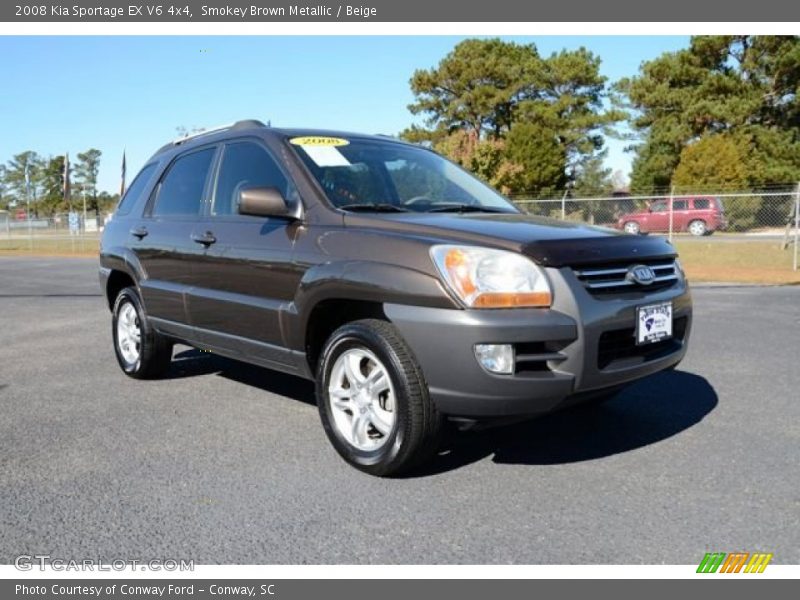 Smokey Brown Metallic / Beige 2008 Kia Sportage EX V6 4x4
