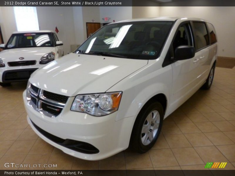 Stone White / Black/Light Graystone 2012 Dodge Grand Caravan SE