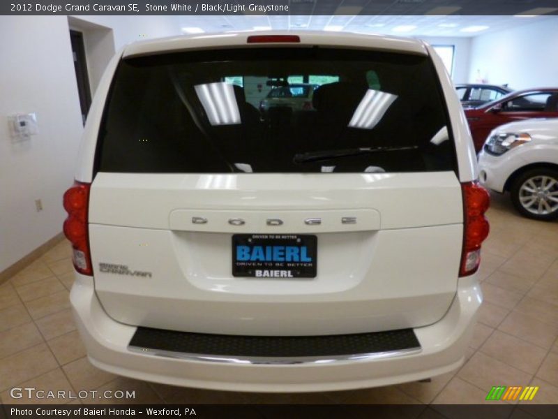 Stone White / Black/Light Graystone 2012 Dodge Grand Caravan SE