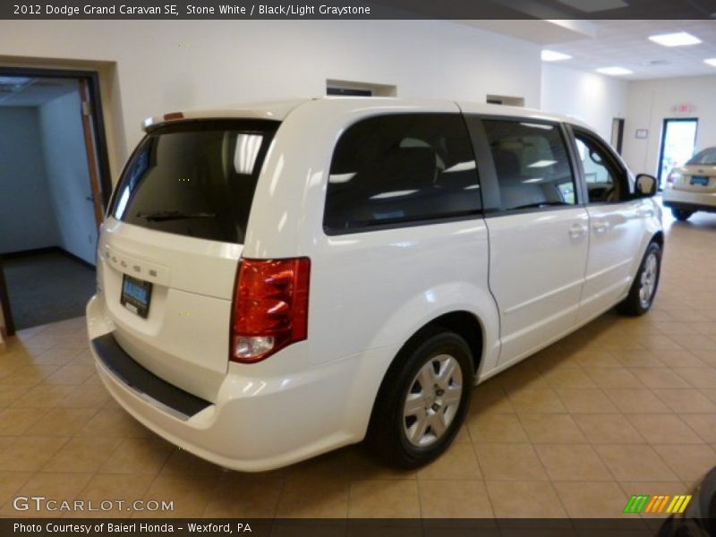 Stone White / Black/Light Graystone 2012 Dodge Grand Caravan SE