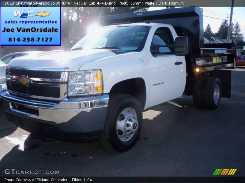 Summit White / Dark Titanium 2013 Chevrolet Silverado 3500HD WT Regular Cab 4x4 Dump Truck