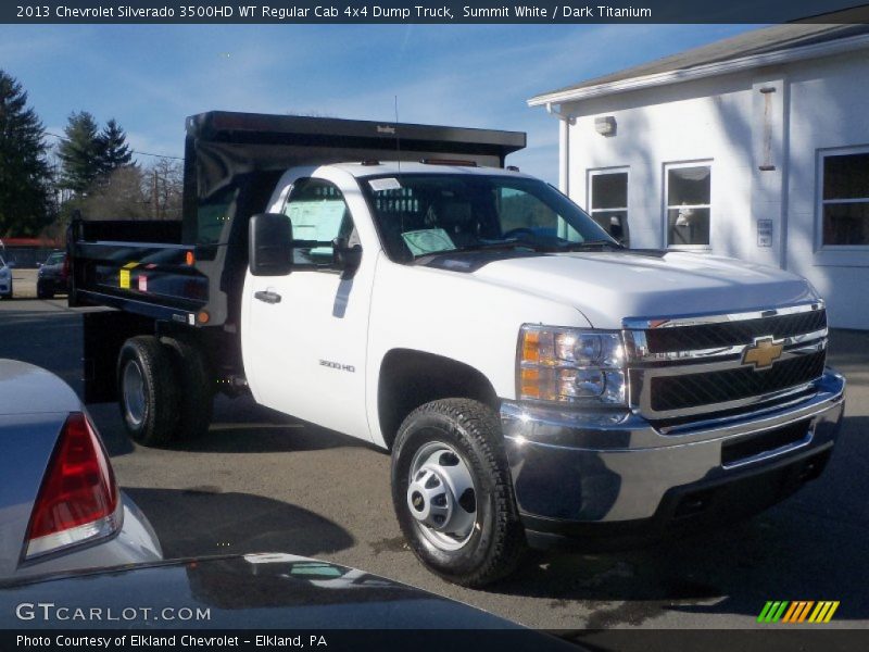Summit White / Dark Titanium 2013 Chevrolet Silverado 3500HD WT Regular Cab 4x4 Dump Truck