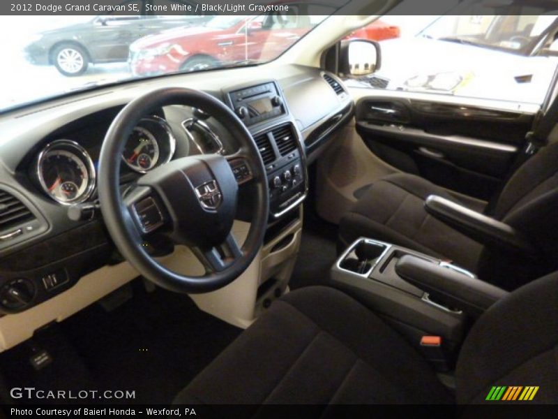 Stone White / Black/Light Graystone 2012 Dodge Grand Caravan SE