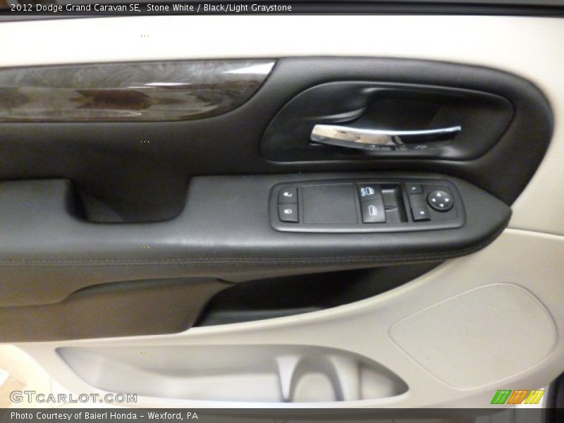 Stone White / Black/Light Graystone 2012 Dodge Grand Caravan SE
