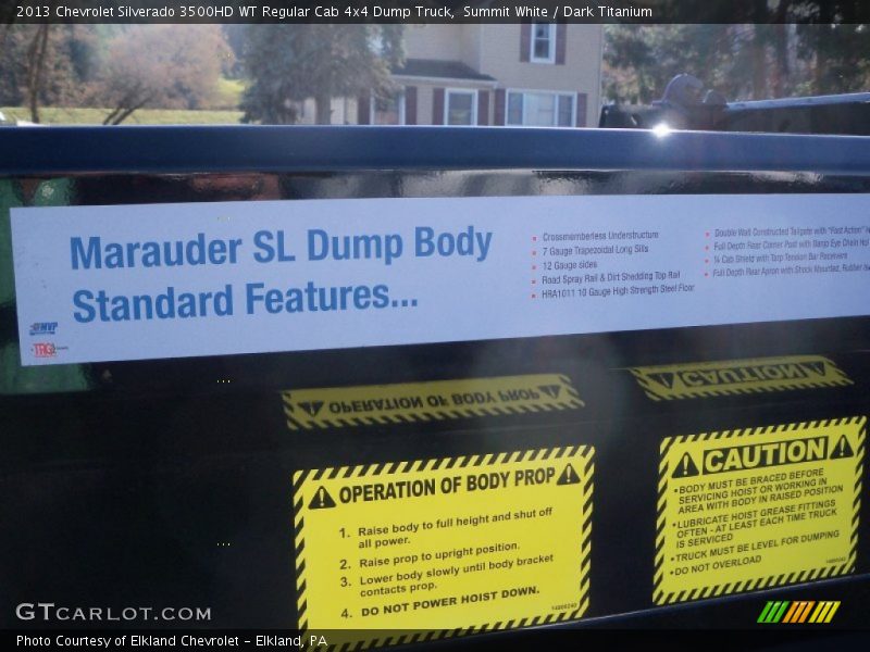 Summit White / Dark Titanium 2013 Chevrolet Silverado 3500HD WT Regular Cab 4x4 Dump Truck