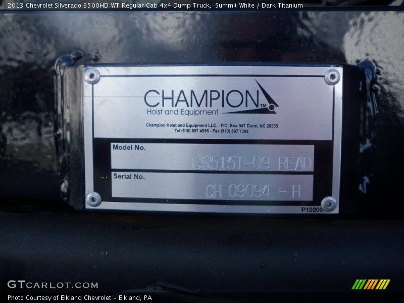 Summit White / Dark Titanium 2013 Chevrolet Silverado 3500HD WT Regular Cab 4x4 Dump Truck