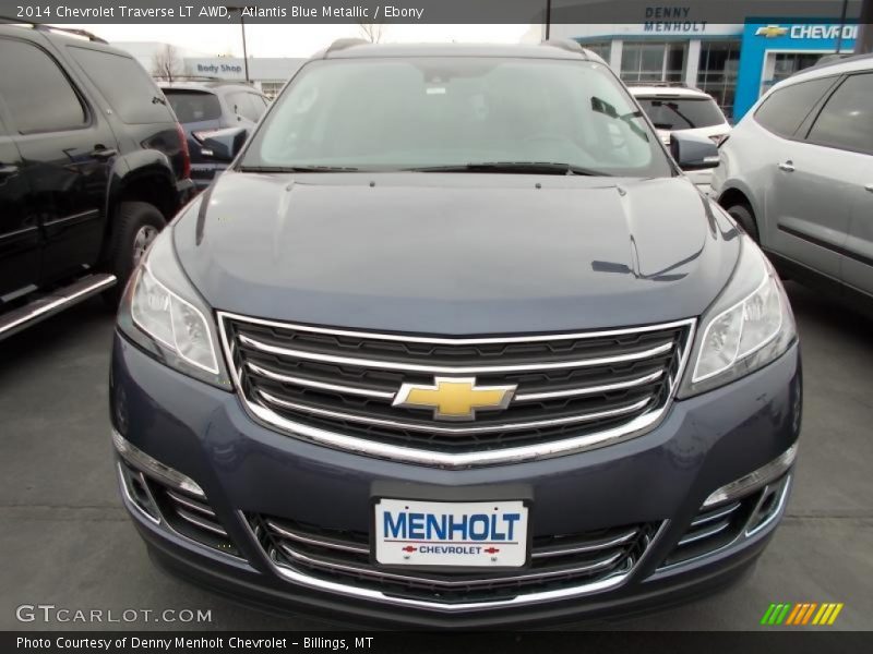 Atlantis Blue Metallic / Ebony 2014 Chevrolet Traverse LT AWD