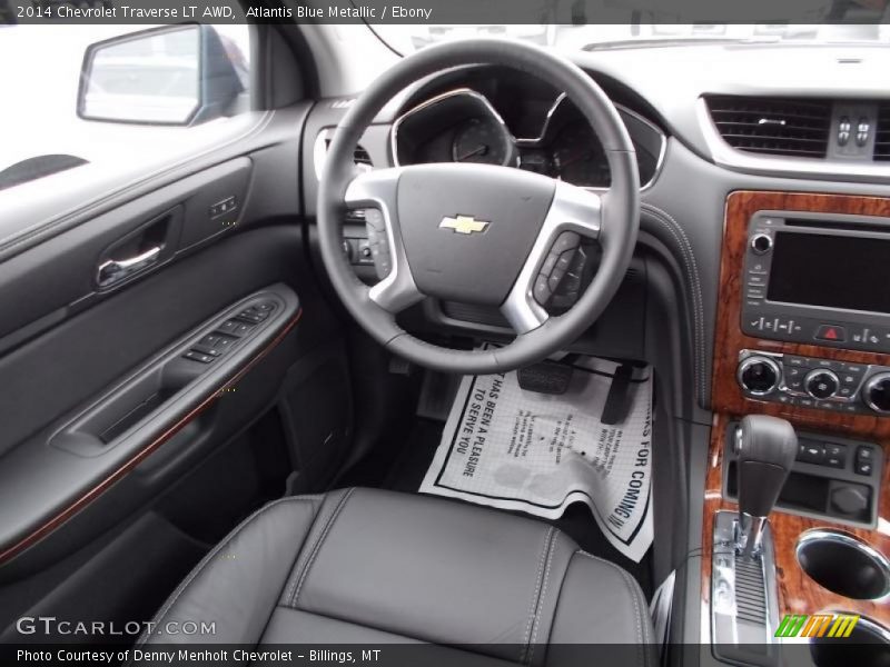 Atlantis Blue Metallic / Ebony 2014 Chevrolet Traverse LT AWD