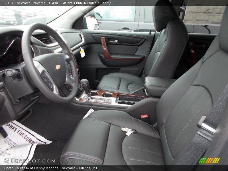 Atlantis Blue Metallic / Ebony 2014 Chevrolet Traverse LT AWD