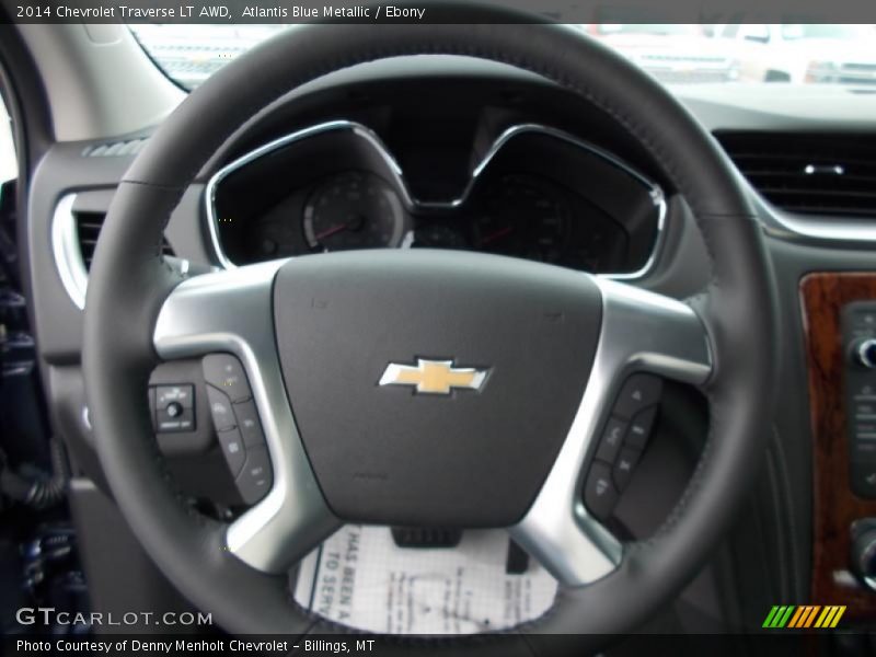 Atlantis Blue Metallic / Ebony 2014 Chevrolet Traverse LT AWD