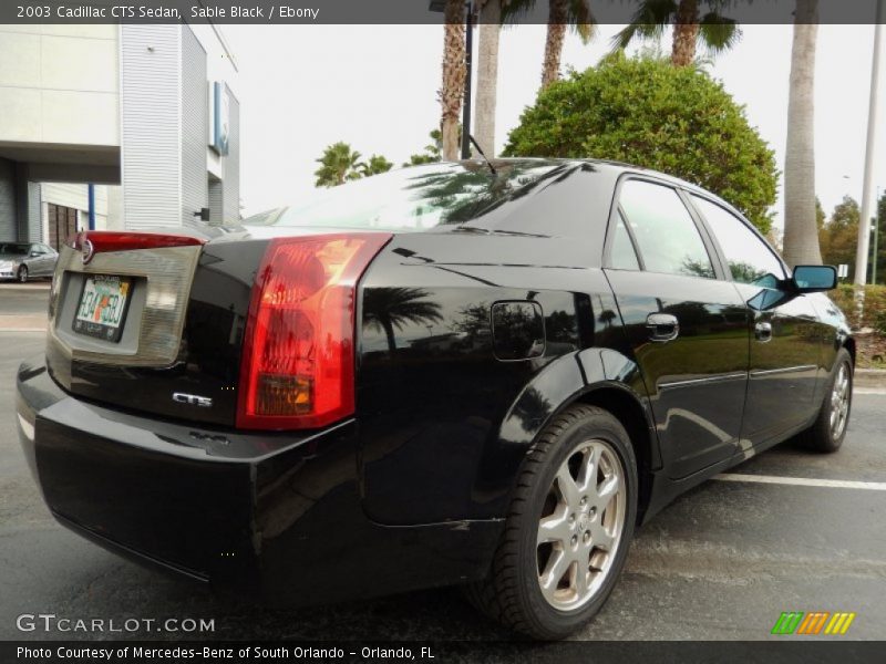Sable Black / Ebony 2003 Cadillac CTS Sedan