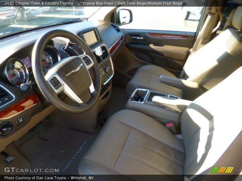 Crystal Blue Pearl / Dark Frost Beige/Medium Frost Beige 2013 Chrysler Town & Country Touring - L