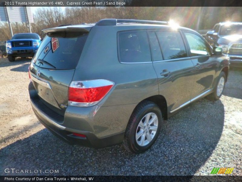 Cypress Green Pearl / Sand Beige 2011 Toyota Highlander V6 4WD